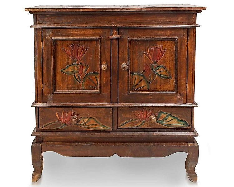Oriental Galerie Mehrzweckschrank Schrank 85 x 80 cm Lotus Braun Color günstig online kaufen
