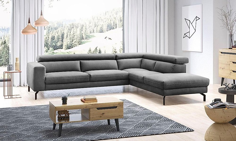 PLACES OF STYLE Ecksofa "Olanta, modern und bequem, Breite 305cm, Fuß 16cm günstig online kaufen
