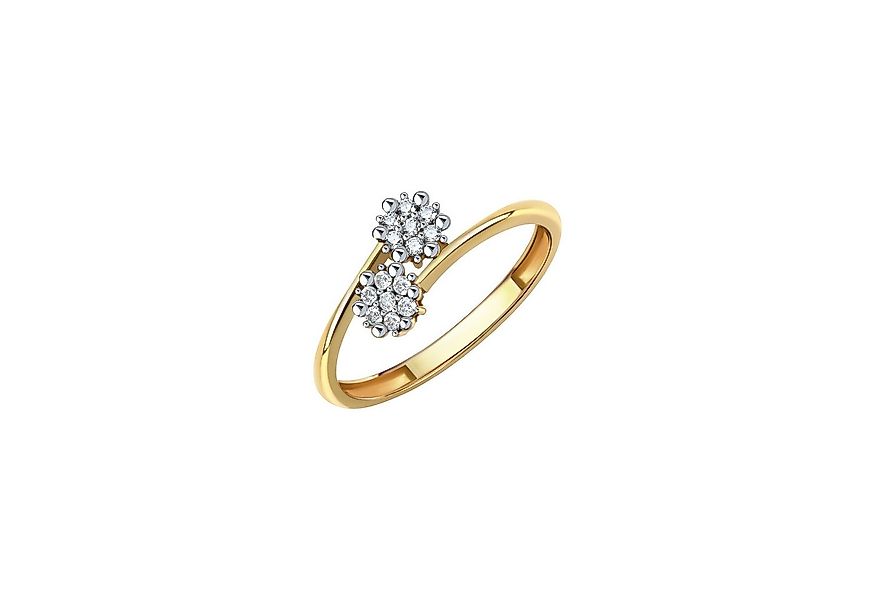 Fascination by Ellen K. Fingerring Gold 375 mit 14 weißen Zirkonia-Steinen günstig online kaufen