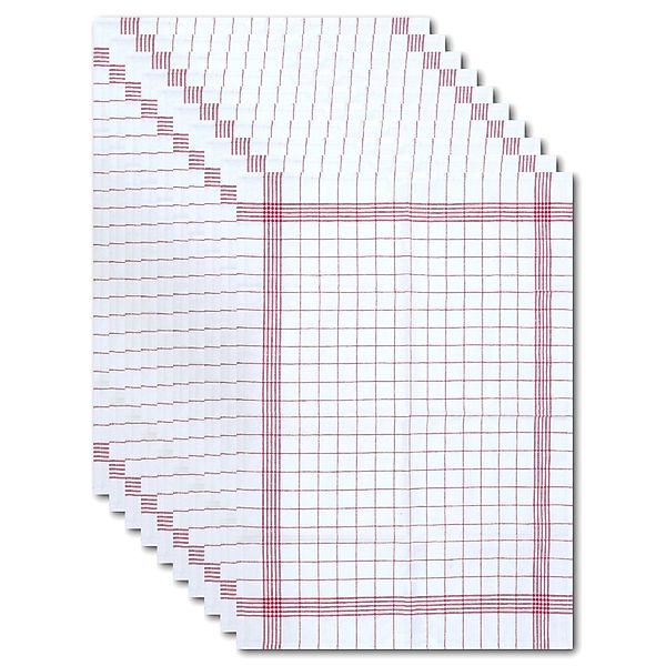 Dyckhoff Geschirrtuchset Karo Rot 50 x 70 cm 10-tlg. günstig online kaufen