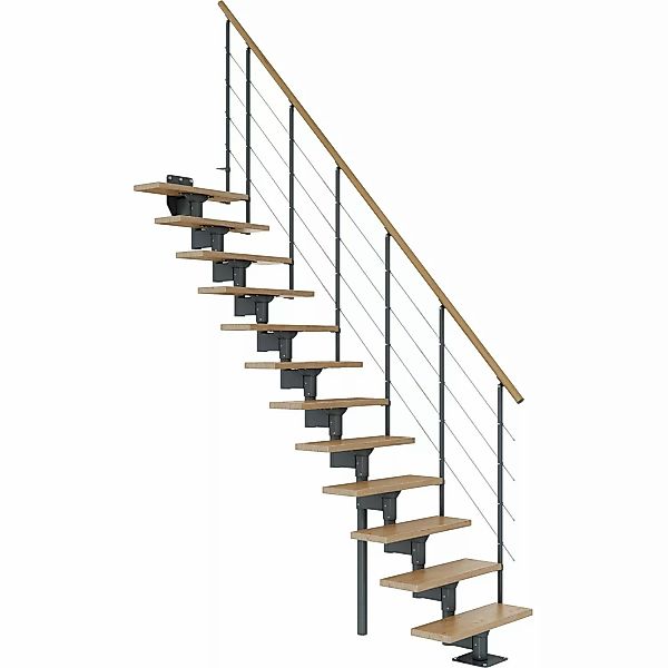 Dolle Mittelholmtreppe Boston Gerade Eiche Metall Anthrazit FSC® günstig online kaufen