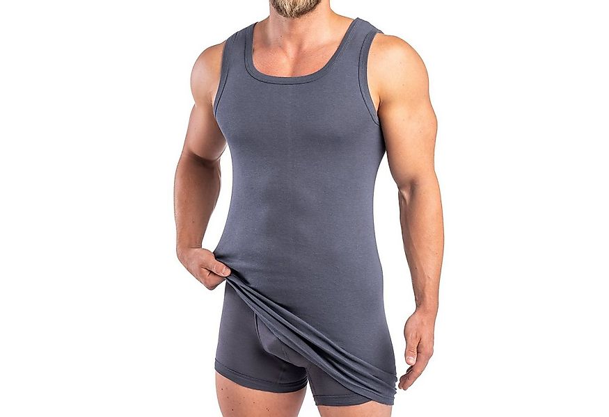 HERMKO Unterhemd 16027 2er Pack Herren extralanges Unterhemd aus Baumwolle günstig online kaufen