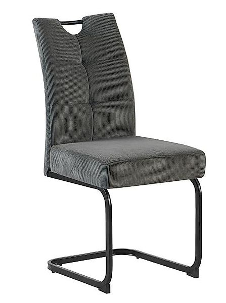 Schwingstuhl 4er Set Grau / Gestell Metall schwarz günstig online kaufen