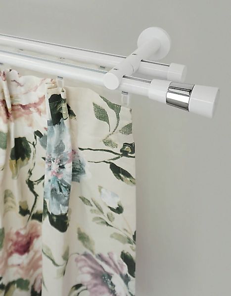 GARESA Gardinenstange »WHITE« Ø 20 mm 2 läufig-läufig Wunschmaßlänge Vorhan günstig online kaufen