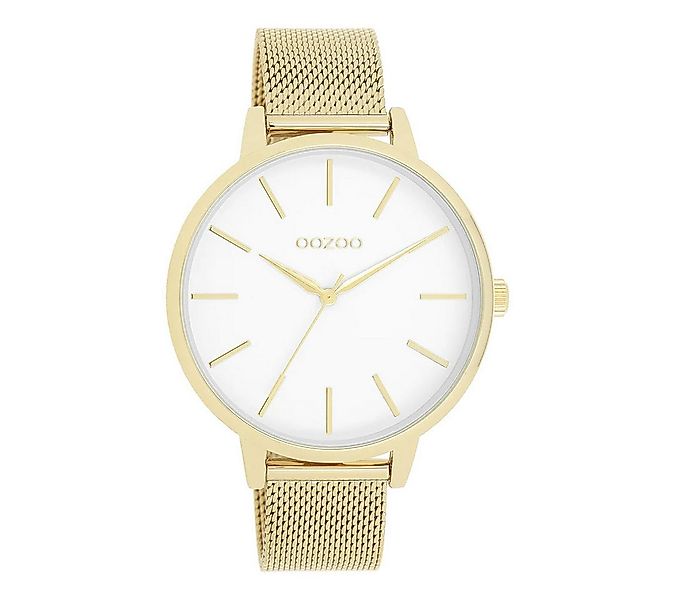 OOZOO Quarzuhr Damenuhr C11363 Weiss Meshband IP-Gold 42 mm C11363 günstig online kaufen