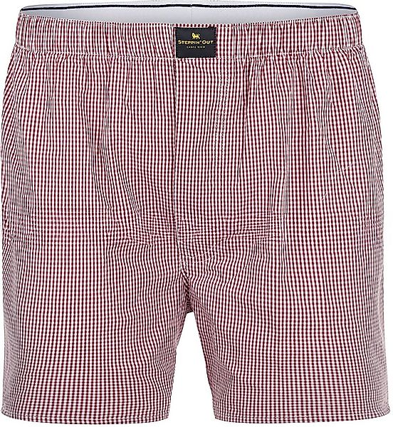 Steppin' Out Boxershort Poplin Karos Rot - Größe S günstig online kaufen