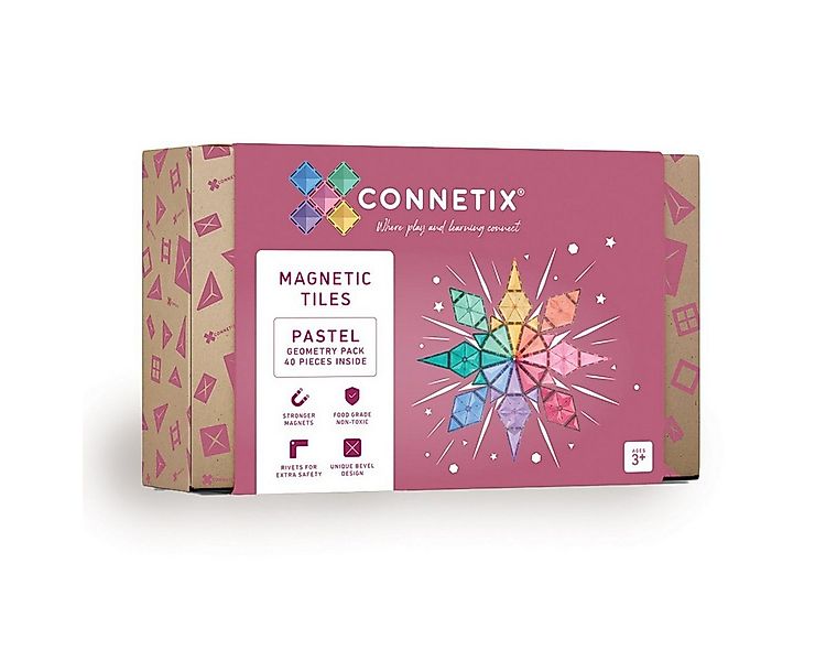 Connetix Pastel Geometry Pack verstärkte Magnete pädagogisches Lernspiel Ma günstig online kaufen