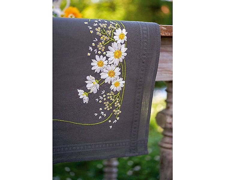 Vervaco Kreativset Vervaco Tischläufer Plattstich Set "Gänseblümchen", (emb günstig online kaufen