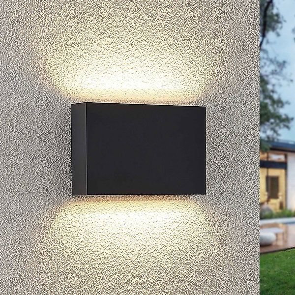 Lindby LED-Außenwandleuchte Jarte, 20cm, up/down, anthrazit günstig online kaufen