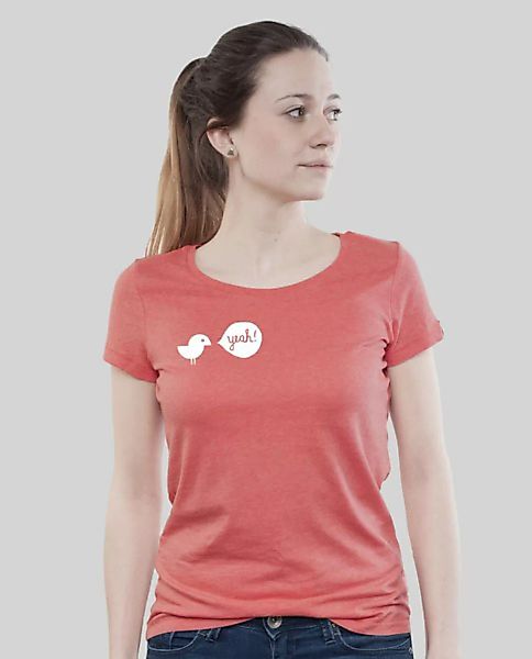 Lowcut Shirt Women Coral "Birdy Yeah" günstig online kaufen