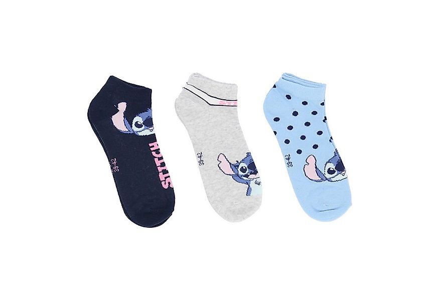 Textiel Trade B.V. Kurzsocken Damen Sneaker Lilo & Stitch – 3er Pack Baumwo günstig online kaufen