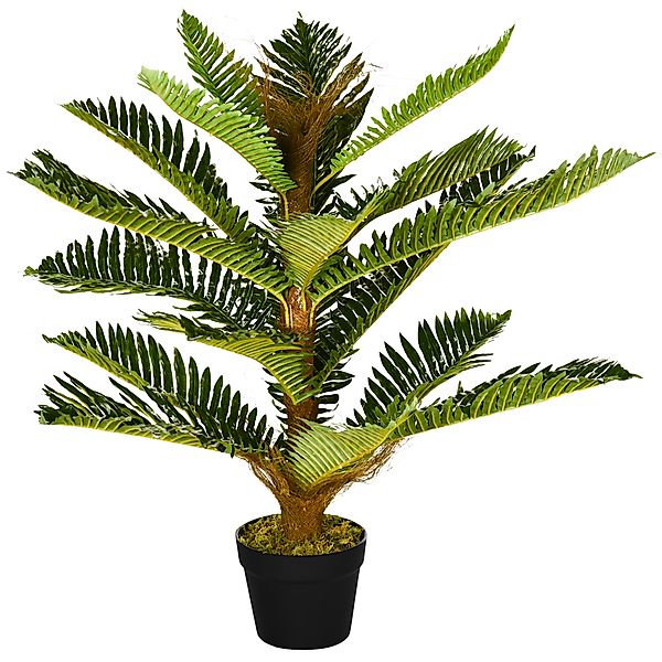 HOMCOM Künstlicher Palmenbaum 85 cm mit 18 großen Blättern sehr realistisch günstig online kaufen