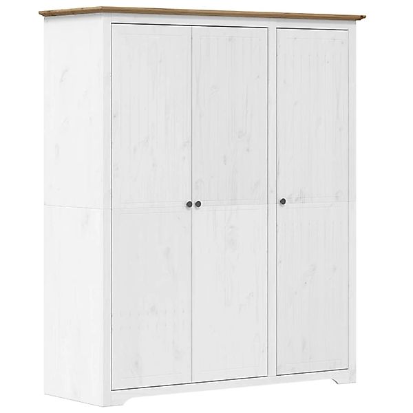 vidaXL Kleiderschrank BODO Weiß & Braun 151,5x52x176,5 cm Kiefernholz günstig online kaufen