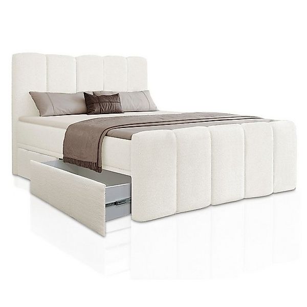 Juskys Boxspringbett Manitoba, Bett mit Federkernmatratze, Topper und Bettk günstig online kaufen