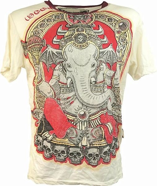 Guru-Shop T-Shirt Weed T-Shirt - Ganesh weiß Goa Style, Festival, alternati günstig online kaufen