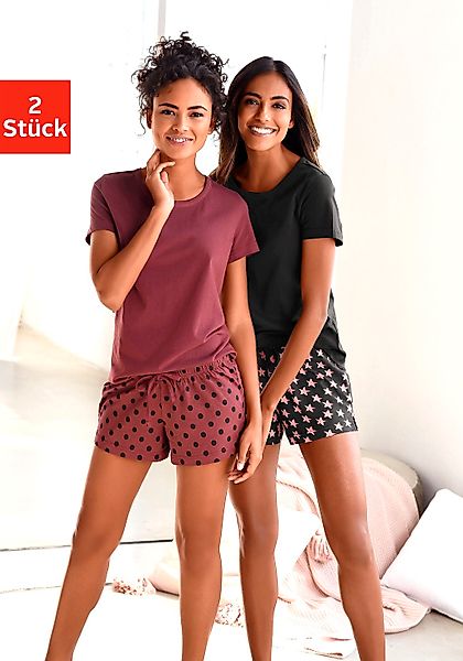 Vivance Dreams Shorty, (4 tlg., 2 Stück), mit Sternedruck günstig online kaufen