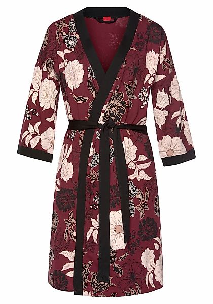 s.Oliver Kimono, Kurzform, Baumwoll-Mix, Gürtel, mit Blumen-Dessin günstig online kaufen