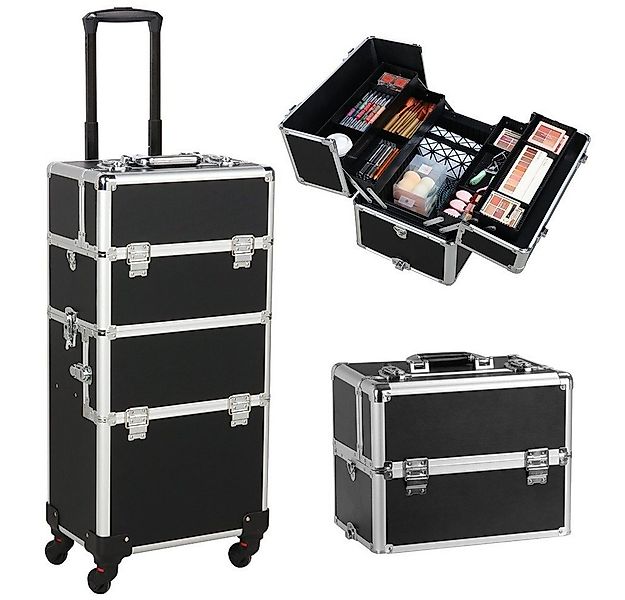 Yaheetech Kosmetikkoffer 3 in 1 Beauty Case, Friseurkoffer Alu Schminkkoffe günstig online kaufen