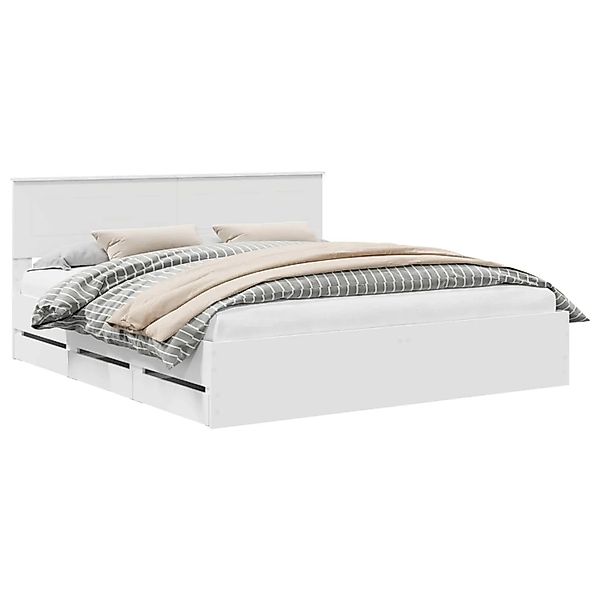 vidaXL Bettrahmen mit Schubladen Weiß 180 x 200 cm Ingenieurs Holz 3407956 günstig online kaufen