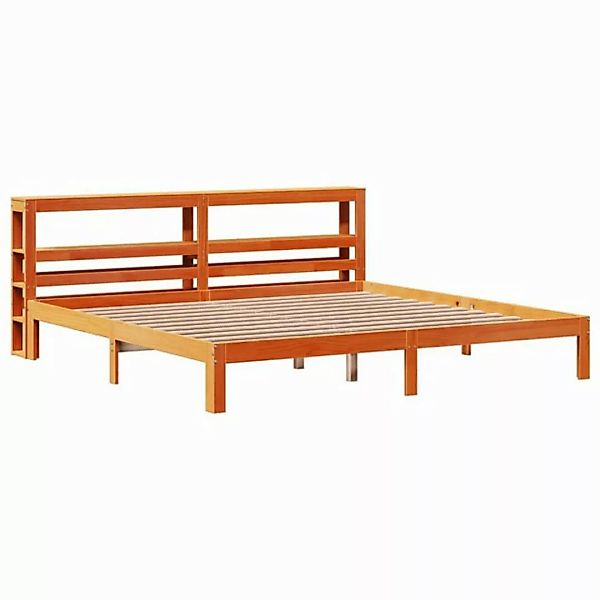 vidaXL Bett Massivholzbett ohne Matratze Wachsbraun 180x200 Kiefernholz günstig online kaufen