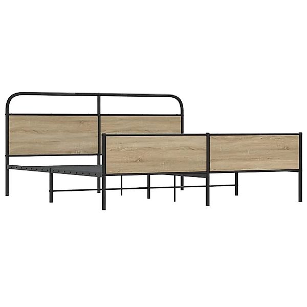 vidaXL Metallbett ohne Matratze Räuchereiche 183x213 cm 3318675 günstig online kaufen