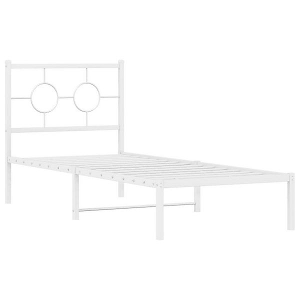 vidaXL Bett Metallbett ohne Matratze mit Kopfteil Weiß 75x190 cm günstig online kaufen