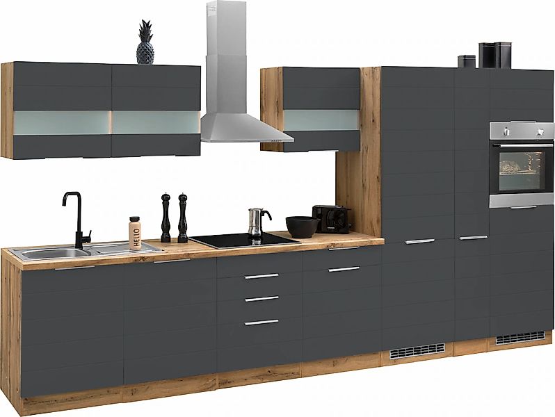 KOCHSTATION Küchenzeile "KS-Luhe" 390 cm breit, wahlweise mit oder ohne E-G günstig online kaufen