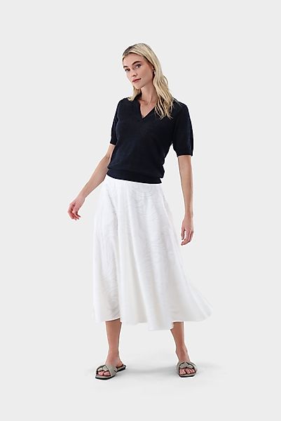 Poloshirt aus Ajoure Strick mit Palmen Design günstig online kaufen