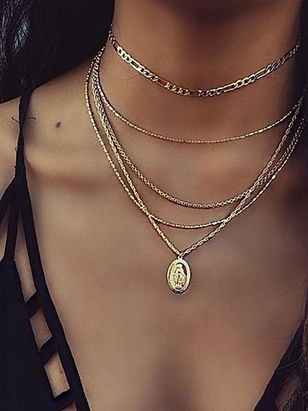 Jungfrau Maria Anhänger Kreis Halskette günstig online kaufen