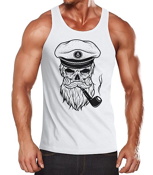 Neverless Tanktop Herren Tanktop Totenkopf Kapitän günstig online kaufen