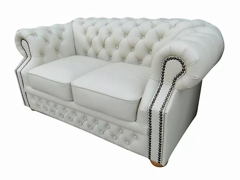 Casa Padrino 2-Sitzer Echtleder 2er Sofa Weiß 160 x 90 x H. 78 cm - Chester günstig online kaufen