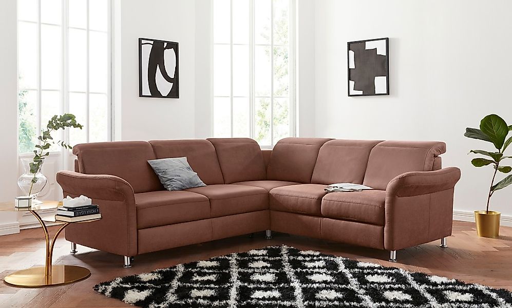 sit&more Ecksofa "Darwin L-Form" inklusive Federkern, wahlweise mit Kopftei günstig online kaufen