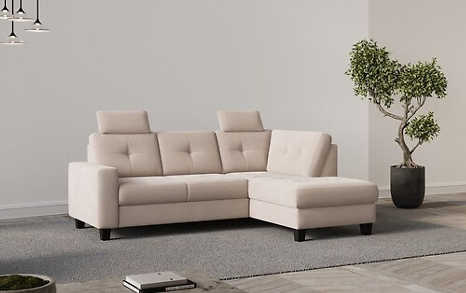 Places of Style Ecksofa »Varese«, Kreuznaht in beige günstig online kaufen