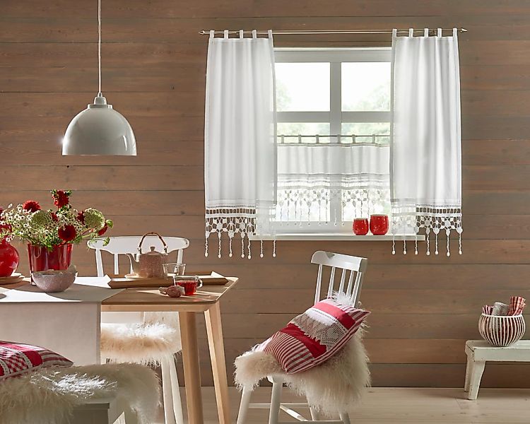 HOSSNER - ART OF HOME DECO Scheibengardine "Großglockner" Schlaufen 1 Stk. günstig online kaufen