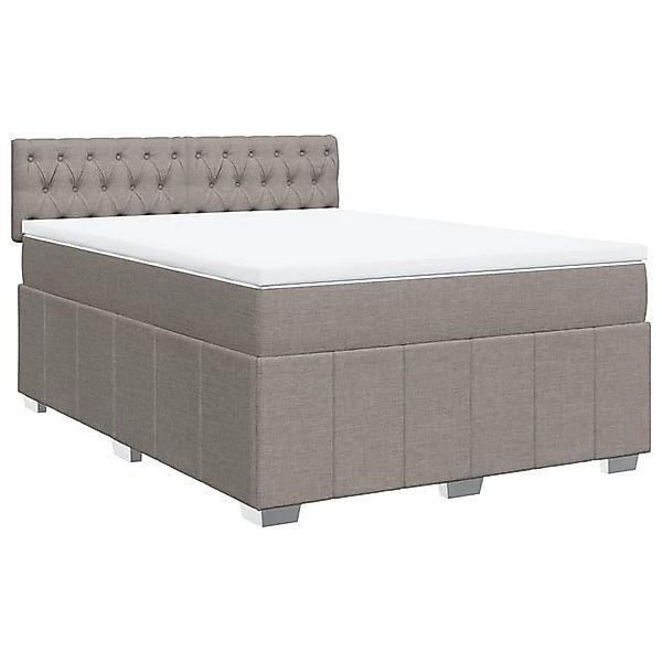 vidaXL Bett Boxspringbett mit Matratze Taupe 140x190 cm Stoff günstig online kaufen