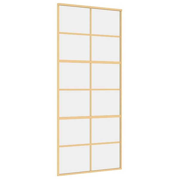 vidaXL Schiebetür Golden 90x205 cm ESG-Klarglas und Aluminium 155167 günstig online kaufen