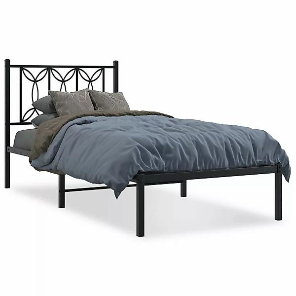 vidaXL Bettgestell mit Kopfteil Metall Schwarz 75x190 cm Modell 42097065 günstig online kaufen