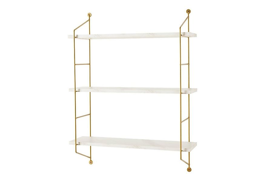 en.casa Wandregal, »Ösel« Hängeregal mit 3 Regalböden Stahlrahmen Marmoropt günstig online kaufen