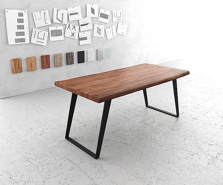 DELIFE Esstisch Edge, Akazie Braun 180x90 günstig online kaufen