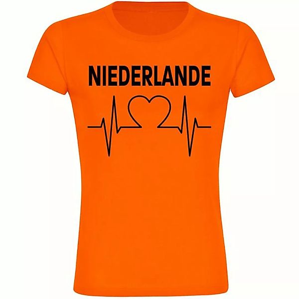 multifanshop T-Shirt Damen Niederlande - Herzschlag - Frauen günstig online kaufen
