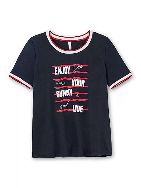 Sheego T-Shirt "Große Größen", mit Wordingprint und Kontrastbündchen günstig online kaufen