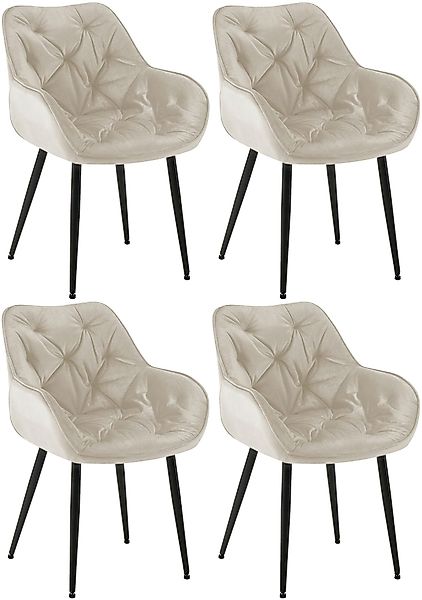 CLP Esszimmerstuhl Tanna Samt (4er Set), günstig online kaufen