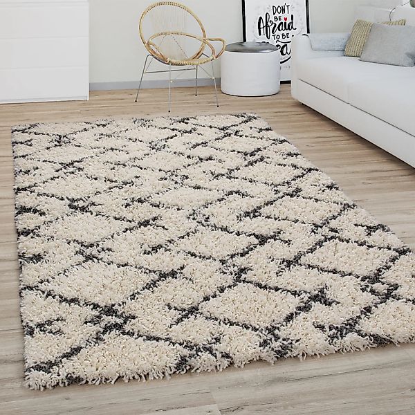 Paco Home Hochflor-Teppich »Kalmar 451«, rechteckig, 44 mm Höhe, Shaggy, Sc günstig online kaufen