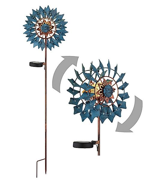 bmf-versand LED Solarleuchte Windrad Metall Garten Solar Solarleuchte Außen günstig online kaufen