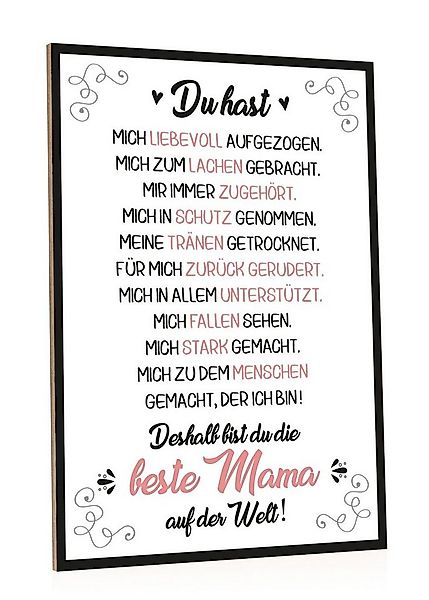 GRAVURZEILE Holzbild mit Spruch - Beste Mama der Welt - Kunstdruck, (1 St), günstig online kaufen