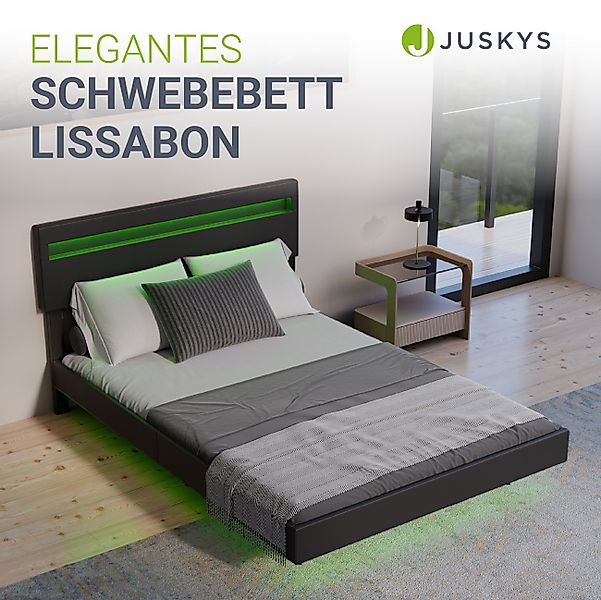 Juskys Polsterbett Lissabon, LED-Beleuchtung, Kunstleder, verstellbares günstig online kaufen