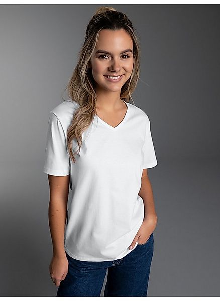 Trigema T-Shirt TRIGEMA T Shirt aus Biobaumwolle mit V-Ausschnitt (1-tlg) günstig online kaufen