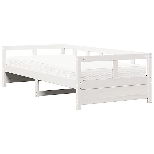 vidaXL Tagesbett mit Matratze Weiß 80x200 cm Massivholz Kiefer 3321048 günstig online kaufen
