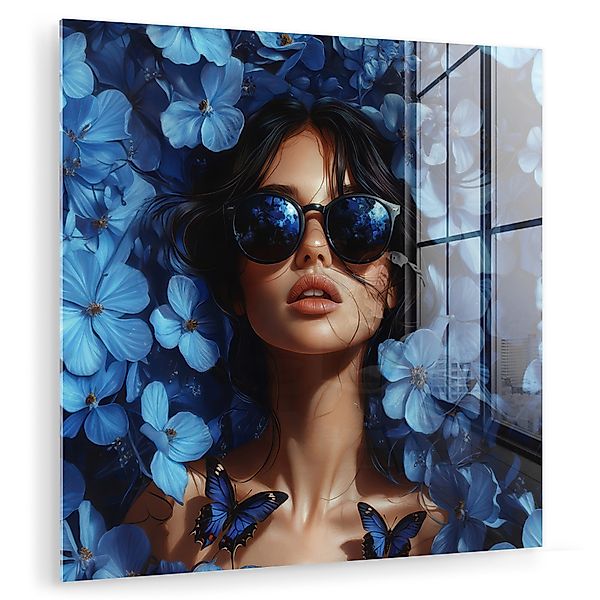 MuchoWow Acrylglasbild Frau - Blau - günstig online kaufen