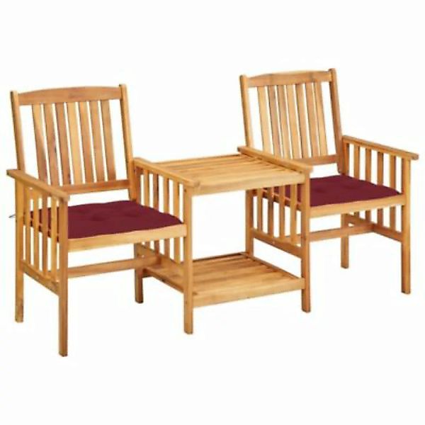 vidaXL Gartenstühle mit Teetisch und Kissen Akazie Massivholz Bistro-Set ro günstig online kaufen
